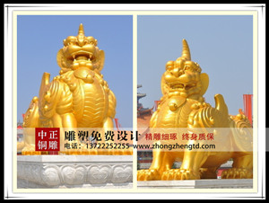 銅麒麟雕塑