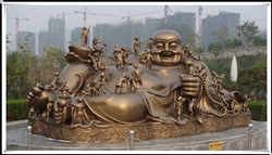 百子戲彌勒銅雕塑