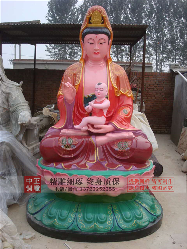 坐式觀音銅雕