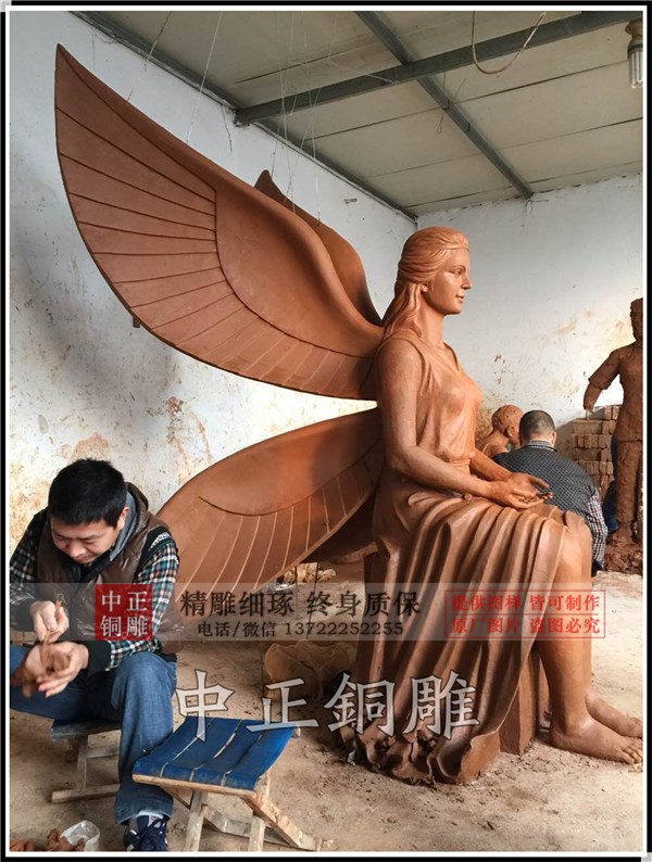 六翼天使銅雕塑