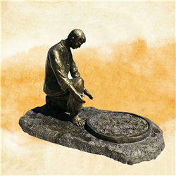 曬茶銅雕塑