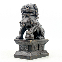 桌面銅獅子擺件