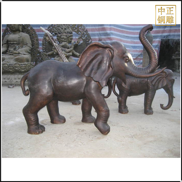 大象鼻子朝上銅雕塑鑄造