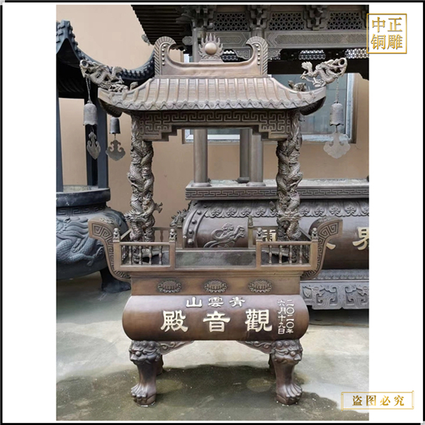 寺廟大殿前鑄銅香爐報價