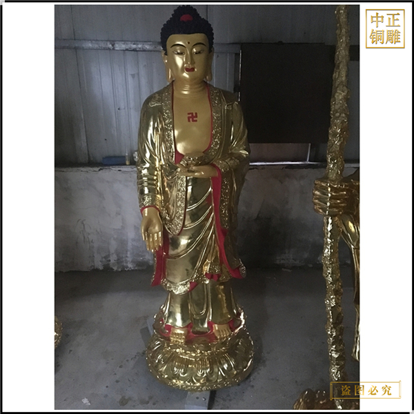 供應(yīng)西方三圣貼金佛像報價
