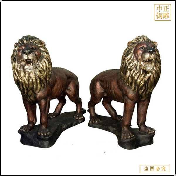 一對銅獅子雕塑價格