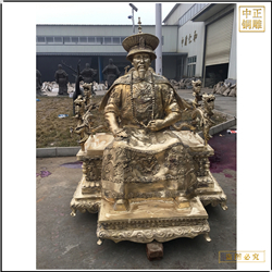 古代康熙皇帝銅雕塑