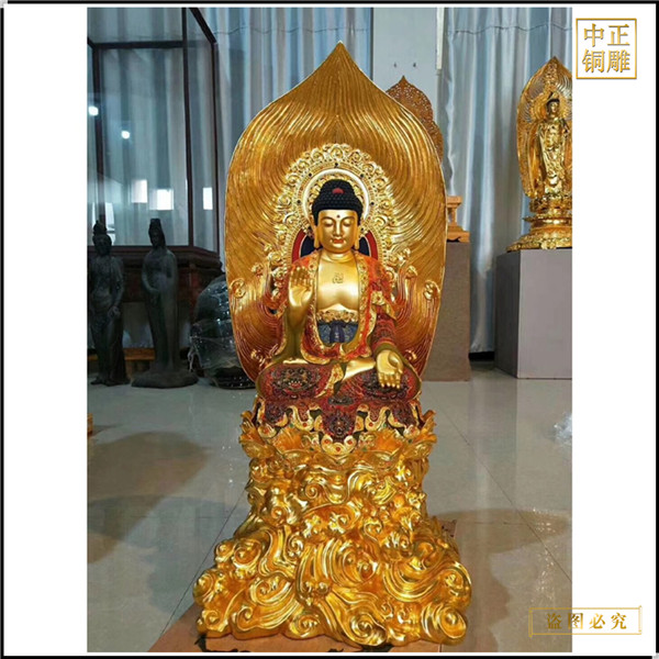 3米高鎏金釋迦牟尼佛銅像