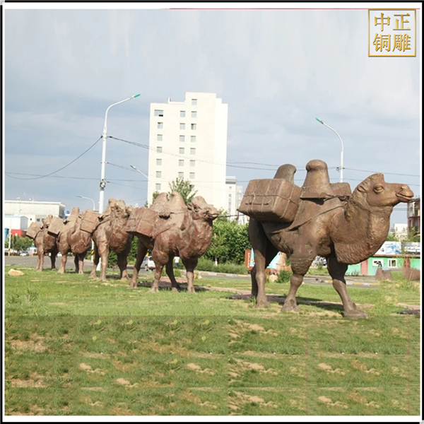 大型室外駱駝團隊雕塑