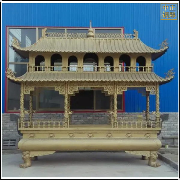 雙層方形銅香爐定制.jpg