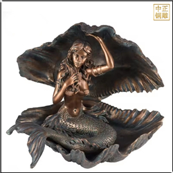 美人魚景觀人物銅雕塑